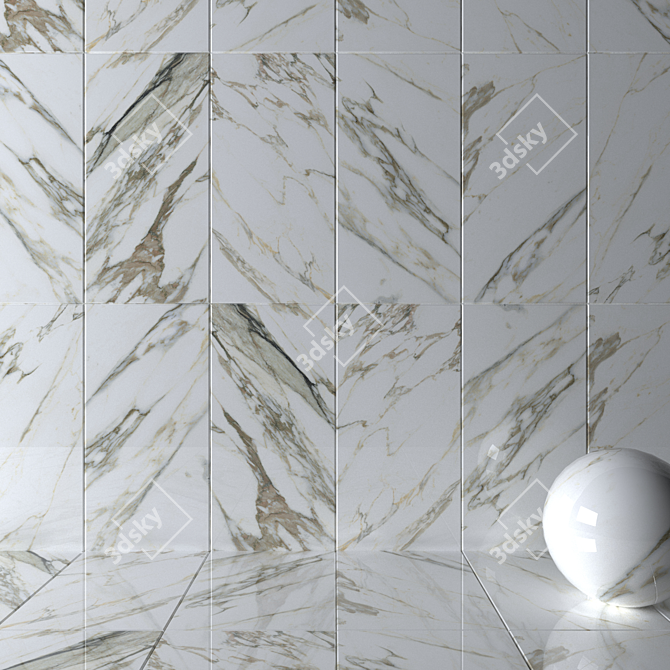 Marble Floor Tiles - Macchia Vecchia Collection 3D model image 2