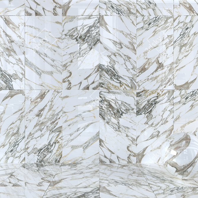 Marble Muse Macchia Vecchia Wall Tiles Set 3D model image 1