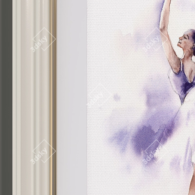 Modern Ballerina and Floral Art Set 3D model image 4