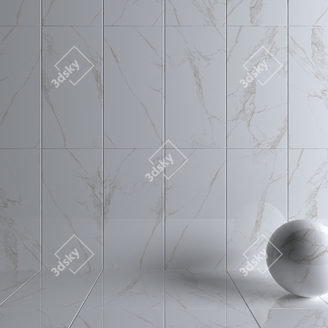 Torano Gold Marble Wall Tiles 3D model image 3