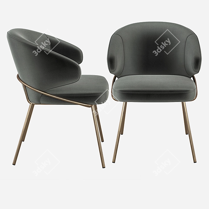 Elegant Eichholtz Kinley Dining Chair 3D model image 7