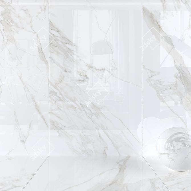 Golden Muse Marble Wall Tiles 3D model image 1