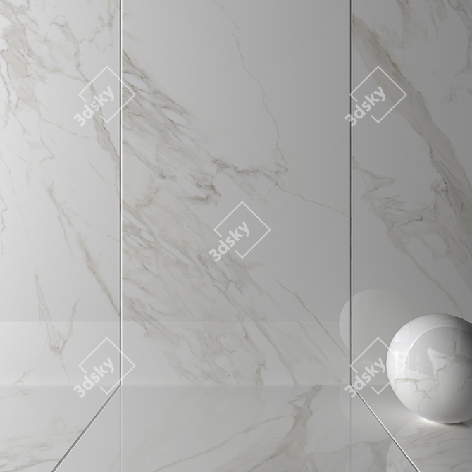 Golden Muse Marble Wall Tiles 3D model image 2