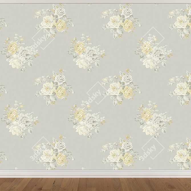 Seamless Wallpaper Set: 3 Colors 3D model image 4