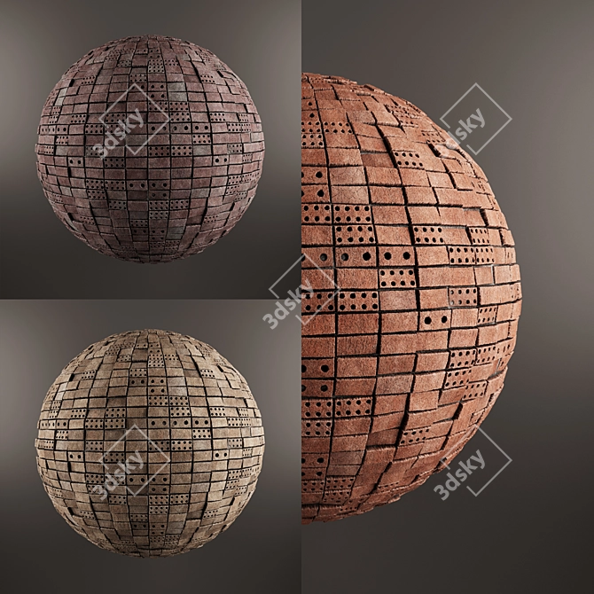 4K Textured Seamless Brick Material 3D model image 2