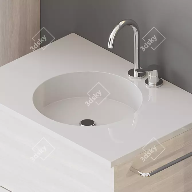 Coco: Stylish, Integrated Bathroom Unit 3D model image 2