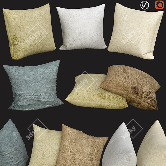 Stylish Sofa Cushions  3D model image 1