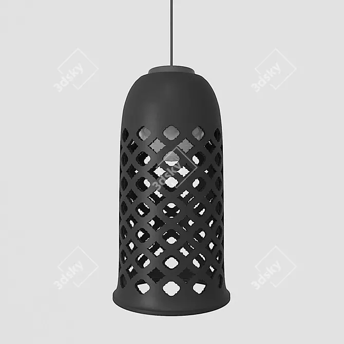 Elegant Ajur Perforated Ceiling Light 3D model image 1