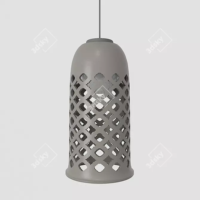 Elegant Ajur Perforated Ceiling Light 3D model image 2