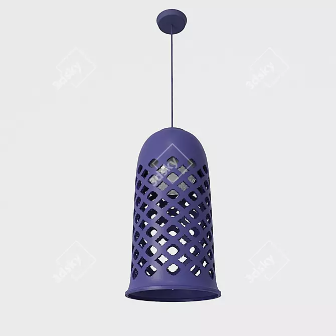 Elegant Ajur Perforated Ceiling Light 3D model image 4