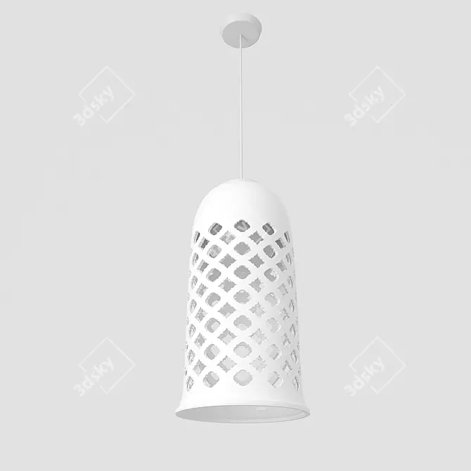 Elegant Ajur Perforated Ceiling Light 3D model image 7