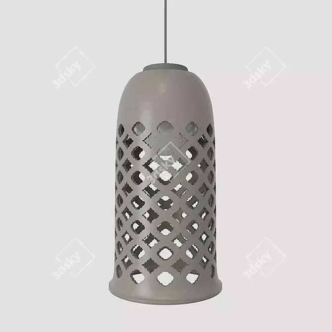 Elegant Ajur Perforated Ceiling Light 3D model image 12