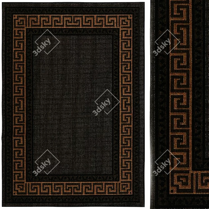 Elegant Ebony Rug 3D model image 1