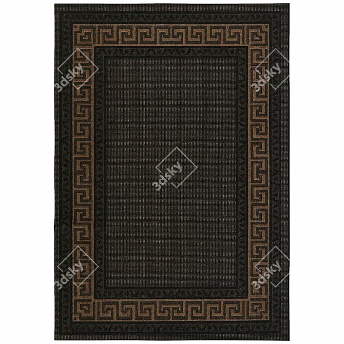 Elegant Ebony Rug 3D model image 2