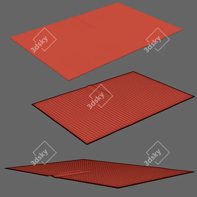 Elegant Ebony Rug 3D model image 3