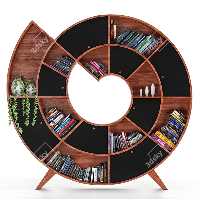 Snail Shaped Decorative Bookshelf 3D model image 1