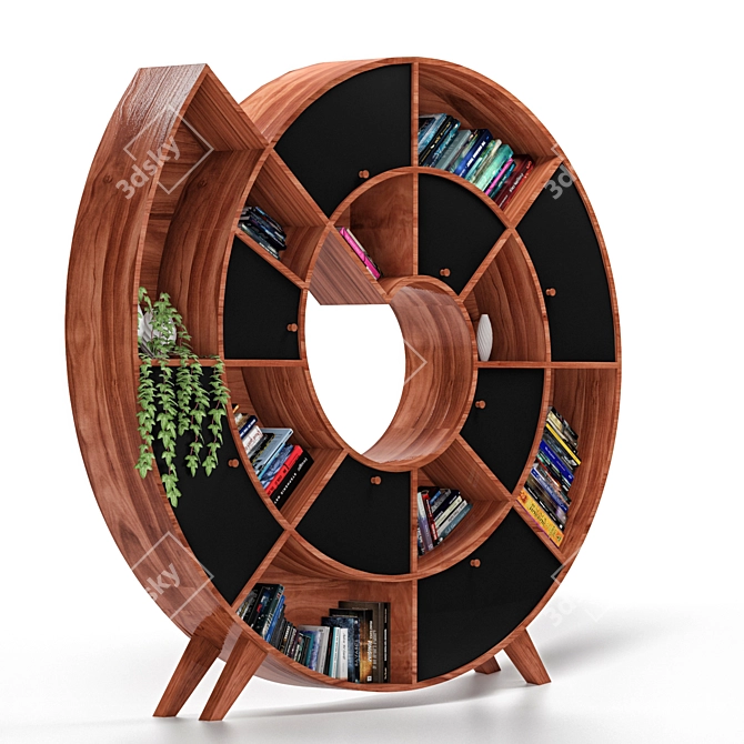 Snail Shaped Decorative Bookshelf 3D model image 2