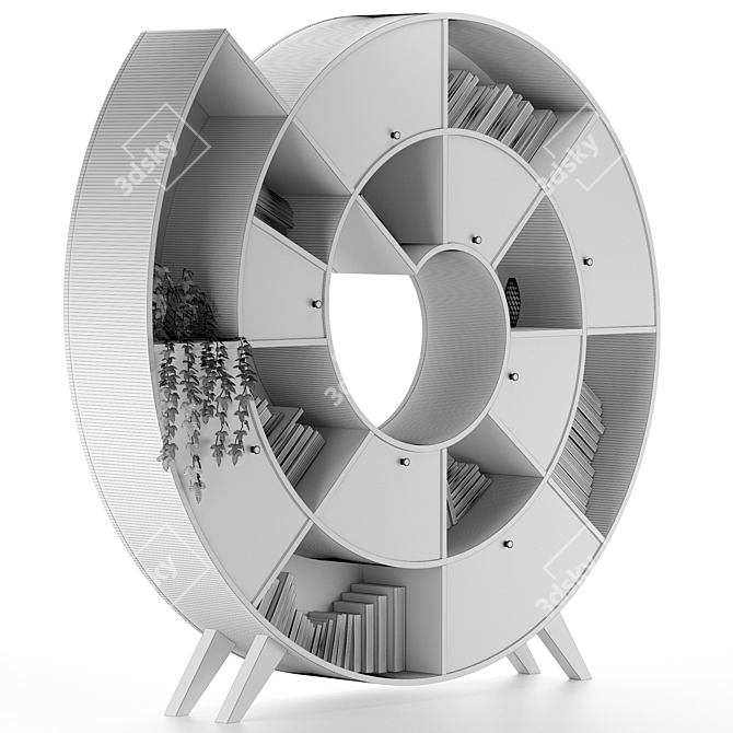 Snail Shaped Decorative Bookshelf 3D model image 4