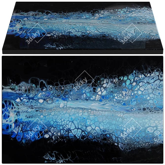 Unique Acrylic Fluid Art Painting 3D model image 1