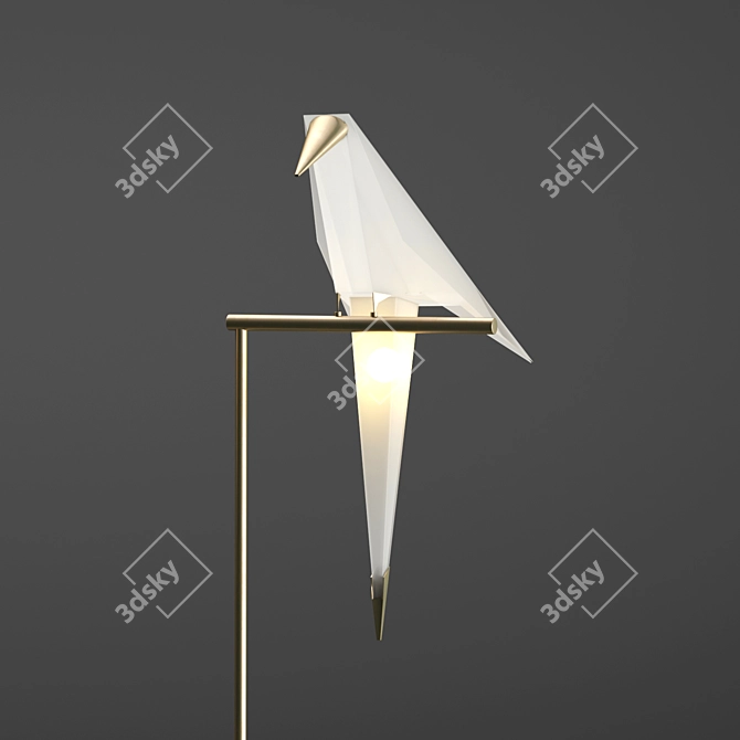 Modern Origami Bird Floor Lamp 3D model image 2