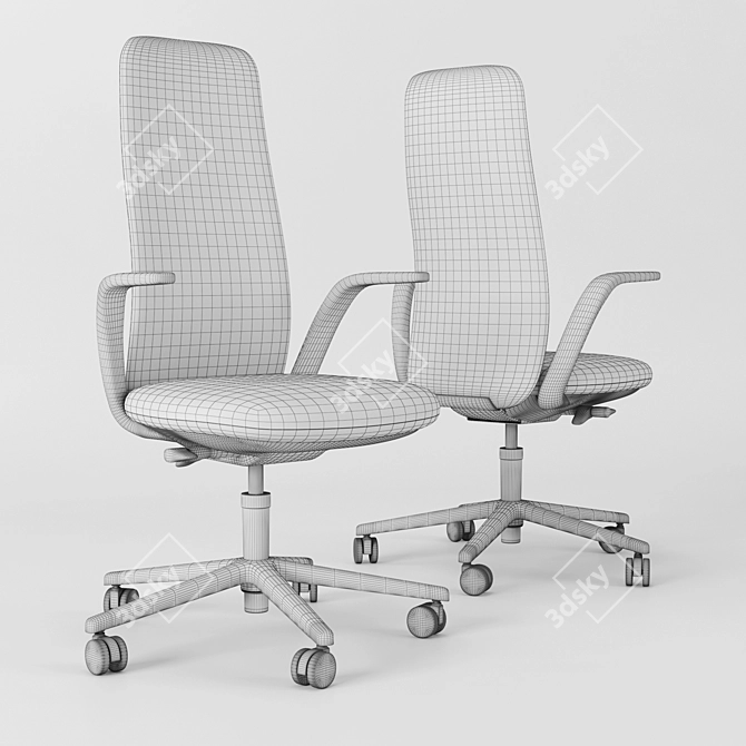 Haworth Nia High Back Chair 3D model image 3