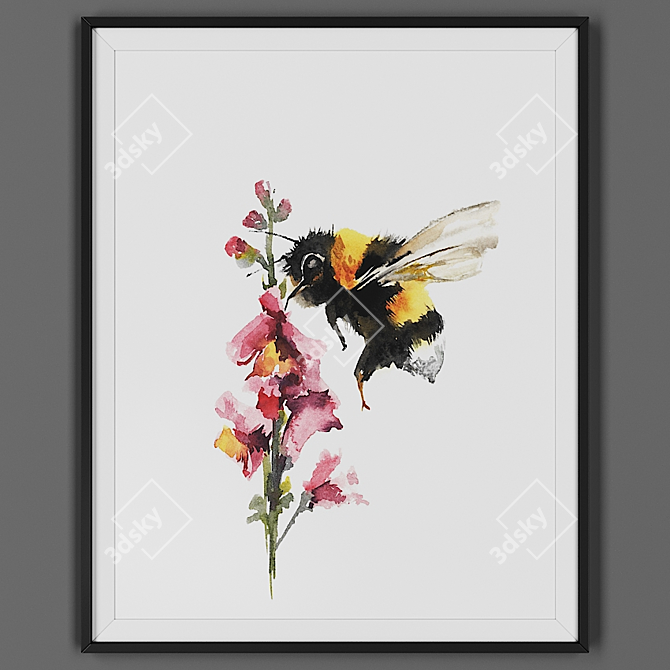 Sleek Black Frame for Artwork 3D model image 1