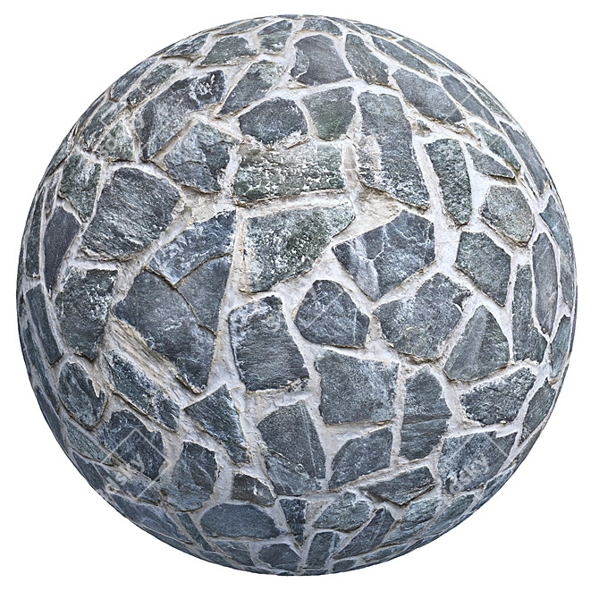 Cobblestone Wall: 8K High Res Textures 3D model image 4