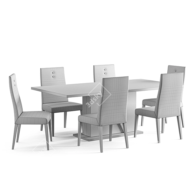 Modern Alf DaFre Mont Blanc Dining Set 3D model image 2