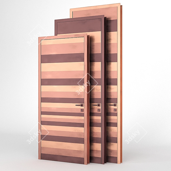 Metallic Starry Hinged Doors 3D model image 1