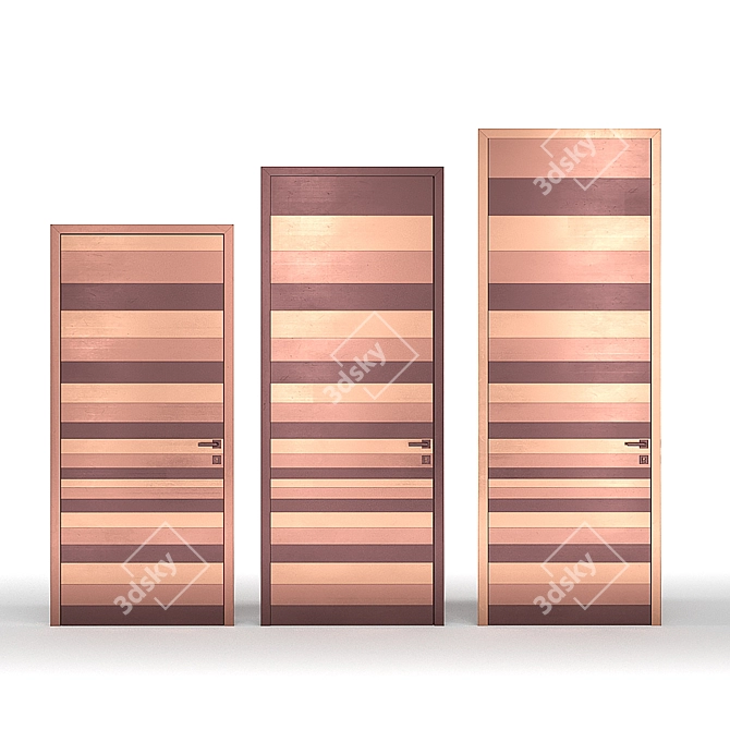 Metallic Starry Hinged Doors 3D model image 2