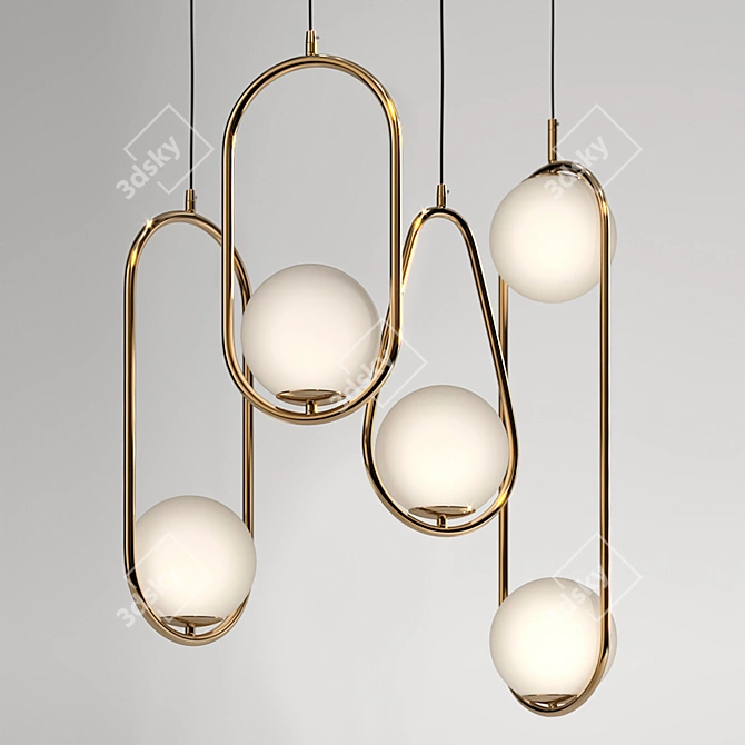 Lampatron Hoop Drop: Versatile Designer Chandelier 3D model image 2