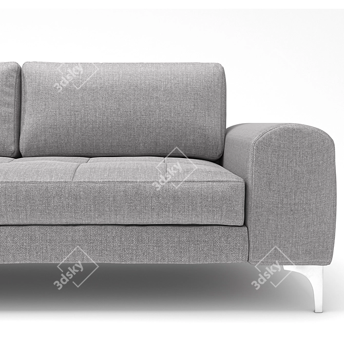 Vittorio Pearl Gray 3-Seater Sofa 3D model image 7