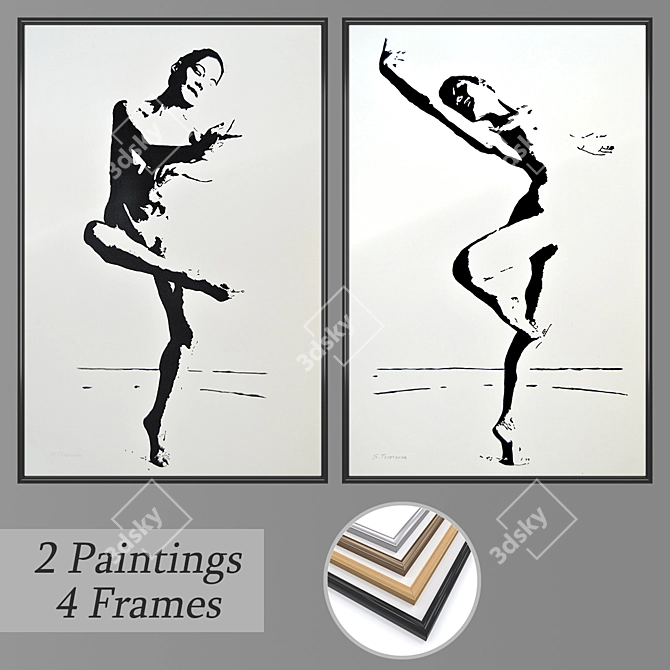 Elegant Wall Art Set 3D model image 1