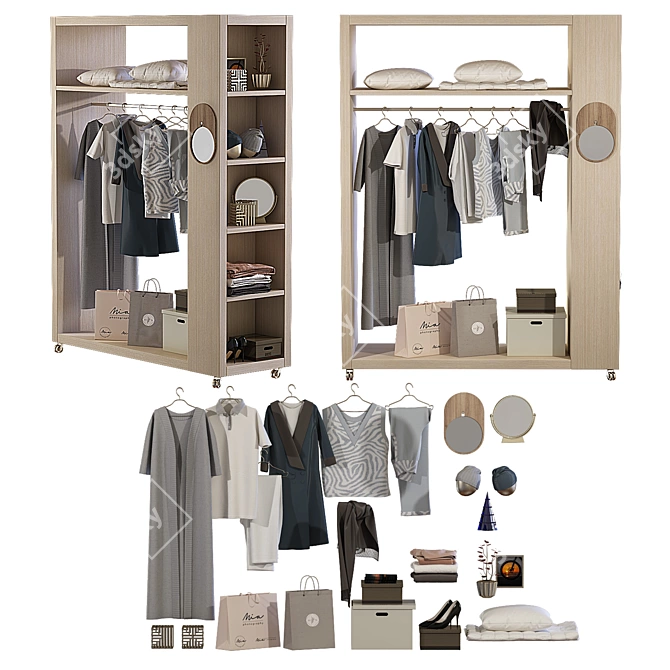 Elegant Decor Wardrobe: 3Dmax2013, OBJ, Vray 3D model image 1