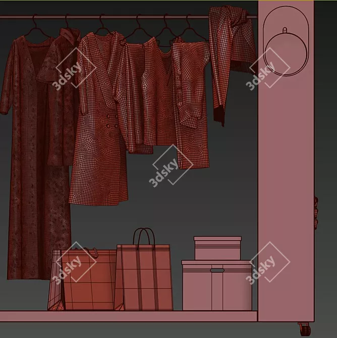 Elegant Decor Wardrobe: 3Dmax2013, OBJ, Vray 3D model image 4