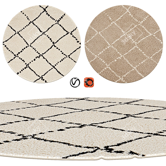 Stylish Round Rugs | 02 3D model image 1