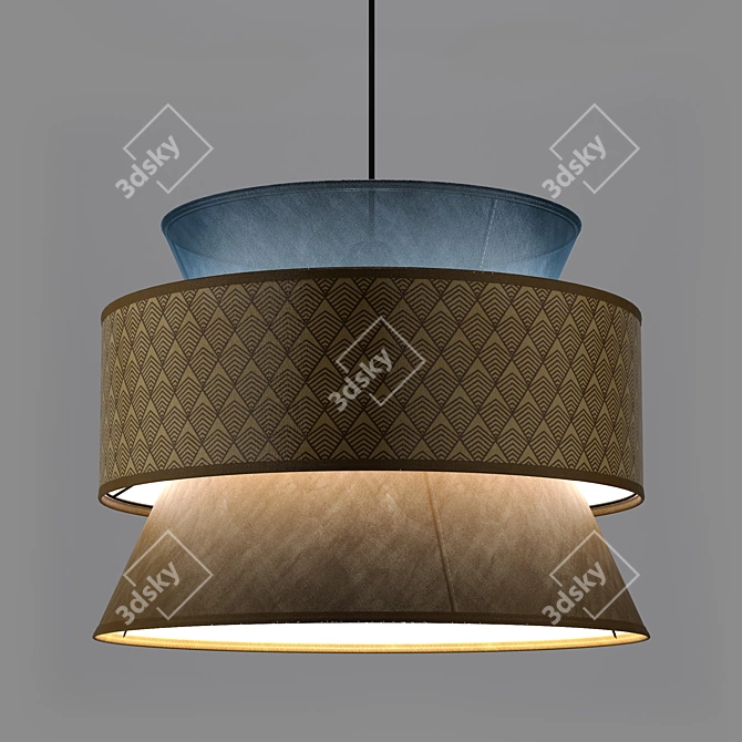 Vintage-Inspired Lampshade Trio 3D model image 2
