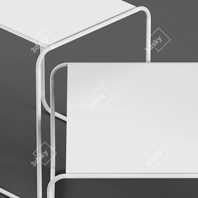 Contemporary Square Coffee Table 3D model image 4
