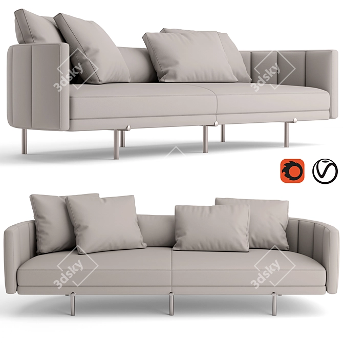 Elegant Torii Sofa: Modern Design, Superior Comfort 3D model image 1