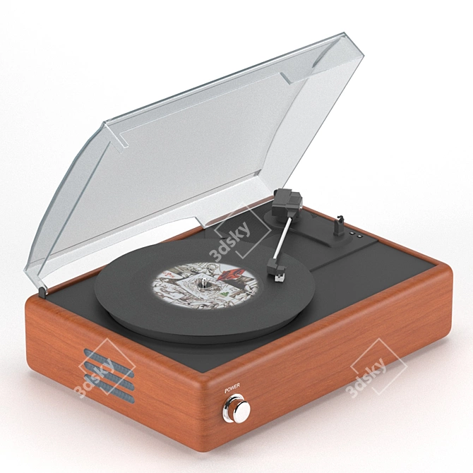 Vintage Vinyl Record Player 3D model image 6