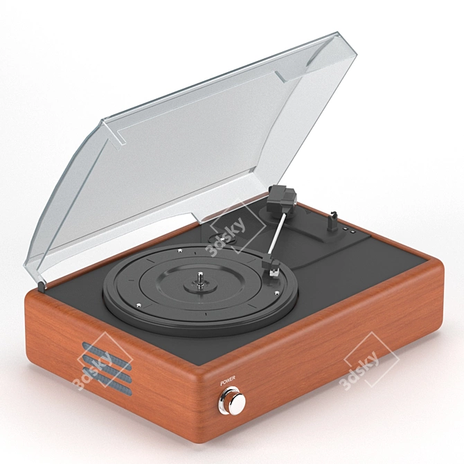 Vintage Vinyl Record Player 3D model image 7