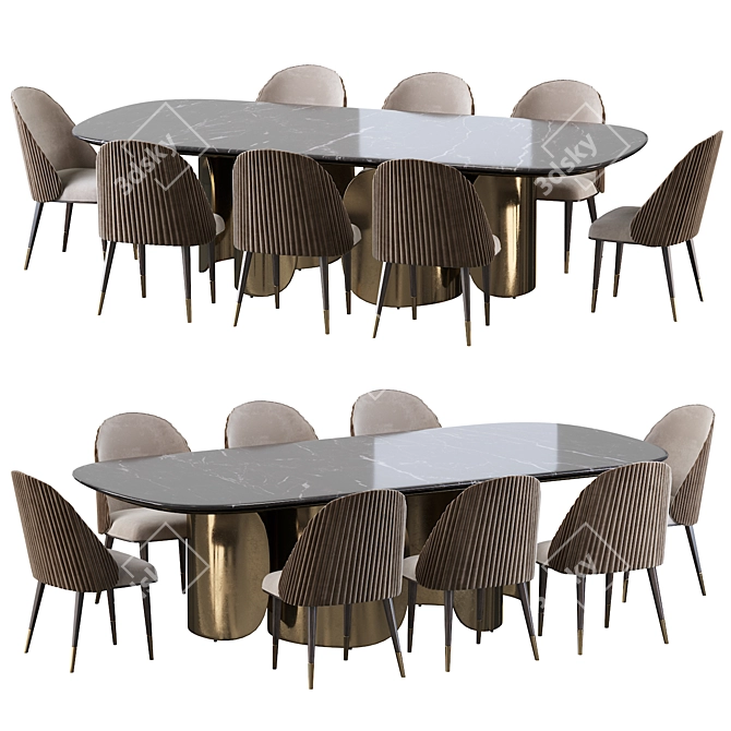 Oscar Opera Table & Chair Set 3D model image 1