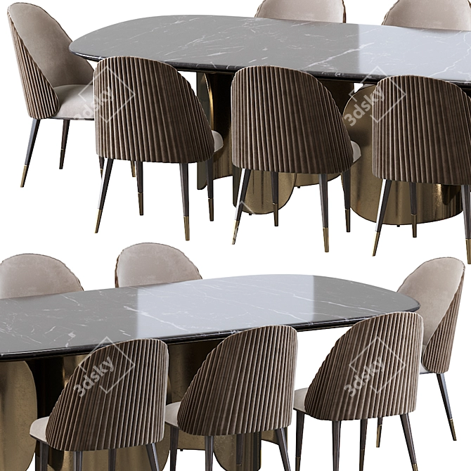 Oscar Opera Table & Chair Set 3D model image 3