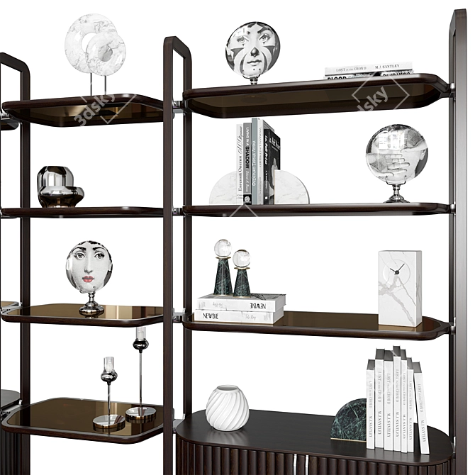 Eden-Rock Bookcase: Elegant Design, Spacious Storage 3D model image 4