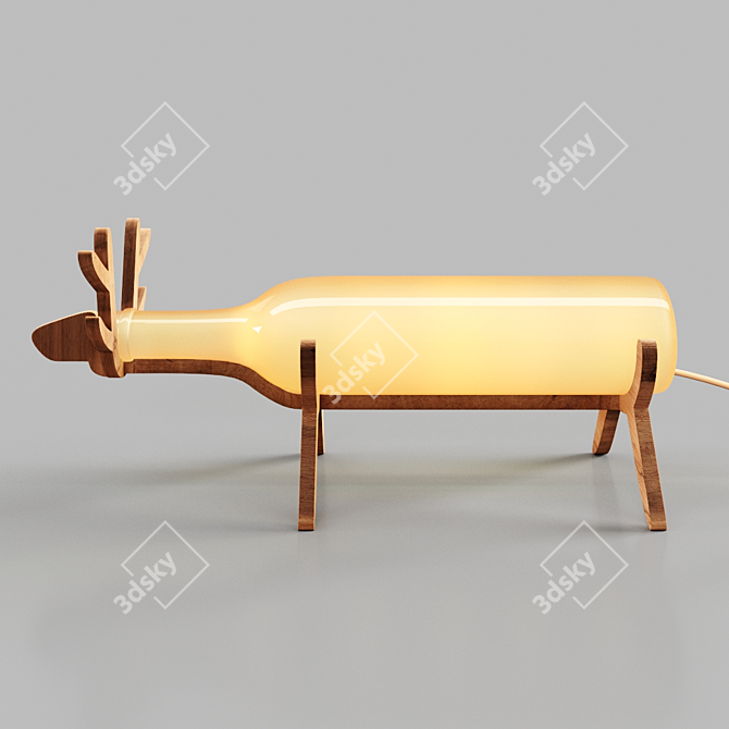 Graceful Deer Table Lamp 3D model image 2