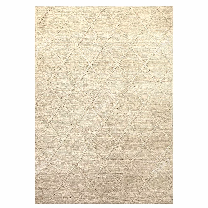 Luxury Diamond Jute Rug 3D model image 2