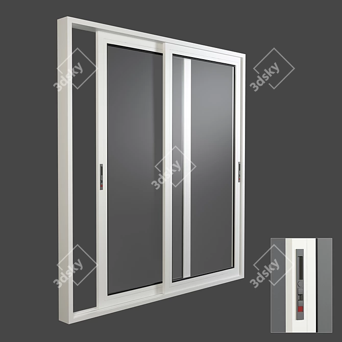 Sleek Aluminum Sliding Door & Window 3D model image 1