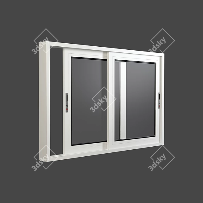 Sleek Aluminum Sliding Door & Window 3D model image 2