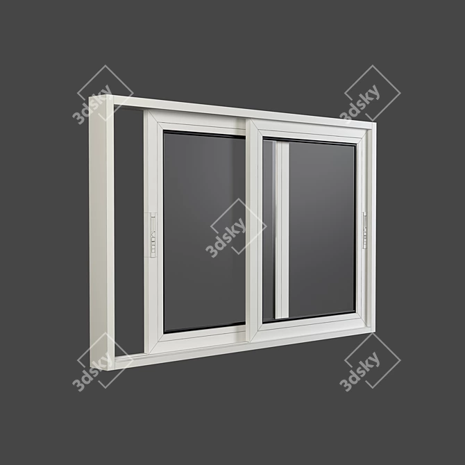 Sleek Aluminum Sliding Door & Window 3D model image 3