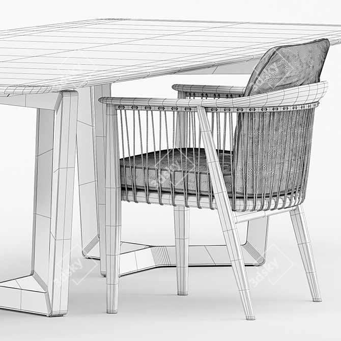 Sophisticated Viola Chair & Bolero Ravel Table 3D model image 5